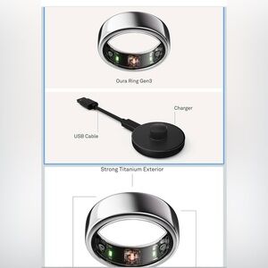 Oura Ring Gen 3 Silver size 8